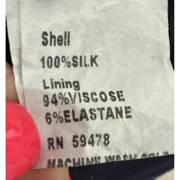 Piazzo Roma Navy Blue Lace Detail Silk Dress S Crocheted Detail Italy Romantic - Picture 6 of 7